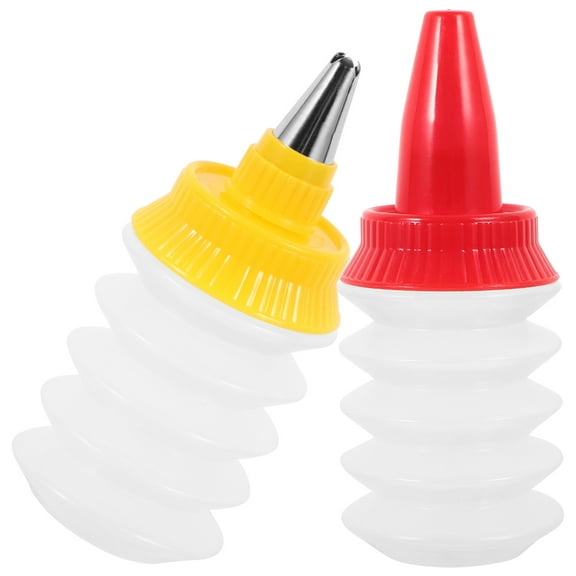 BESTOYARD 2pcs Squeeze Writer Bottles for Cookie Icing and Decorating with Couplers and Tips for Cake and Sugar Cookies (Random Color)
