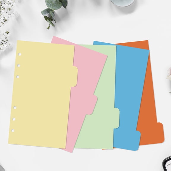 BESTOYARD Colored Paper Index Dividers for Pocketbook Smooth Hand Feel Loose-Leaf 30Pcs