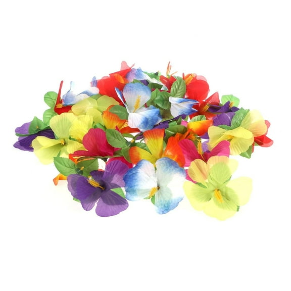 BESTOYARD 36pcs Assorted Color Hibiscus Flowers Simulation Flower Tabletop Decoration for Parties and Events