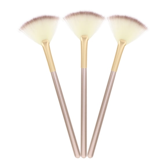 BESTOYARD 3Pcs Face Makeup Brush Set Fan Shape for Highlighting Blush and Contouring