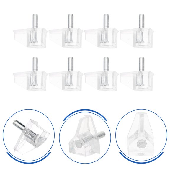 BESTOYARD Plastic Shelf Brackets Transparent Support for Furniture Glass Wood Boards 20Pcs
