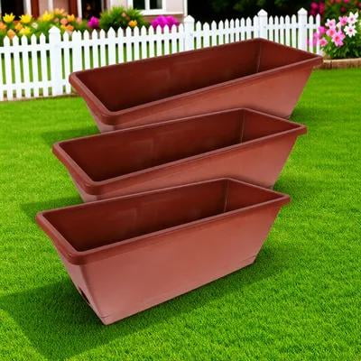 BESTOYARD Red Plastic Planting Trough, Durable and Deformation Resistant, Enhanced Growth 3Pcs