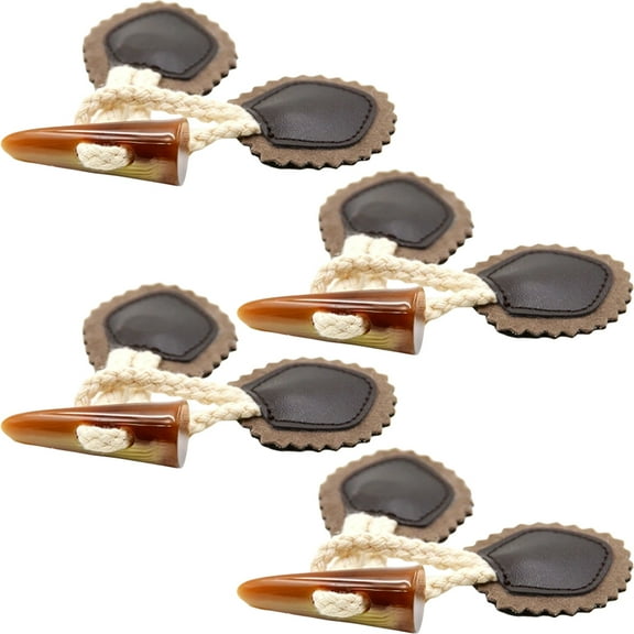 BESTOYARD Retro Coffee Toggle Buttons Resin for Clothes Decoration and Replacement 4Pairs