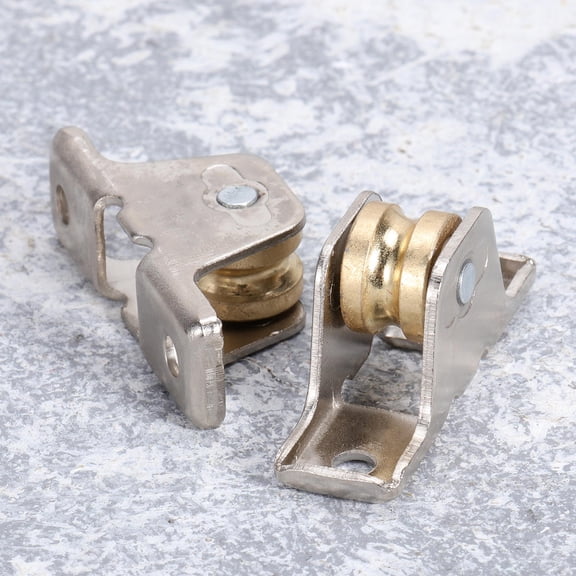 BESTOYARD 4Pcs Metal Curtain Wheel Pulley Plated Silver Alloy for Window Door Curtain Rail Track
