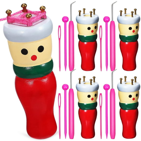 BESTOYARD Puppet Making Kit Hand Knitting Wood Tool Assorted Color 4Pcs