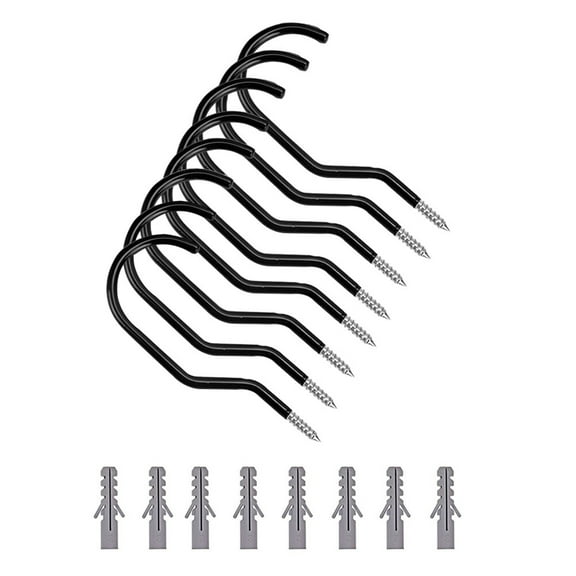 BESTOYARD Ceiling Mounting Bike Storage Hooks 4 Sets Metal Black