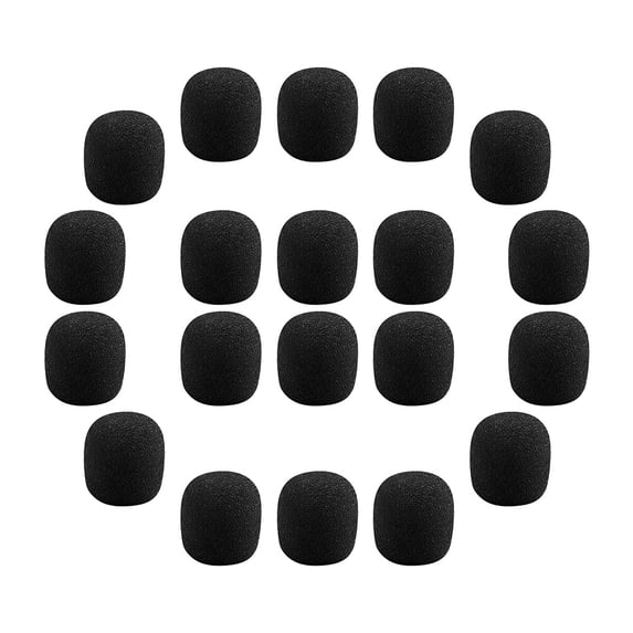 BESTOYARD 40Pcs Black Microphone Sponge Cover Round Sponge for Various Occasions and Presentations