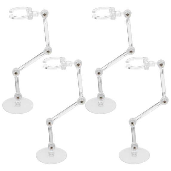 BESTOYARD Transparent Action Figure Stand Action Figure Display Stand 4Pcs