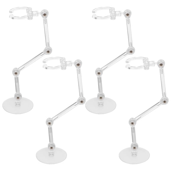 BESTOYARD Transparent Action Figure Stand Action Figure Display Stand 4Pcs