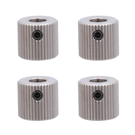 BESTOYARD 4Pcs Plated Silver 40 Teeth Feeding Gear Rustproof Stainless Steel 3D Printer Part