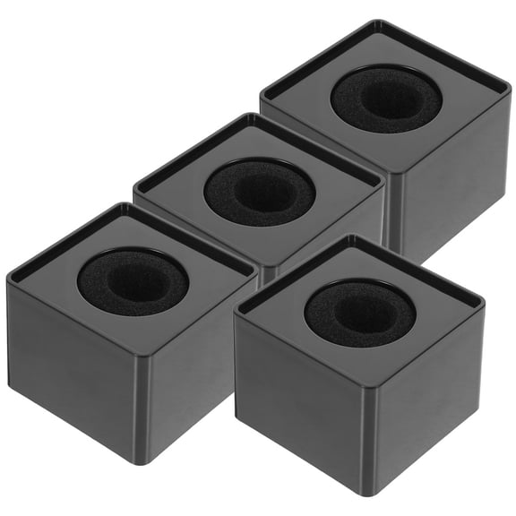 BESTOYARD Microphone Flag Box Black ABS Practical Mic Logo Cube for Interview 4Pcs
