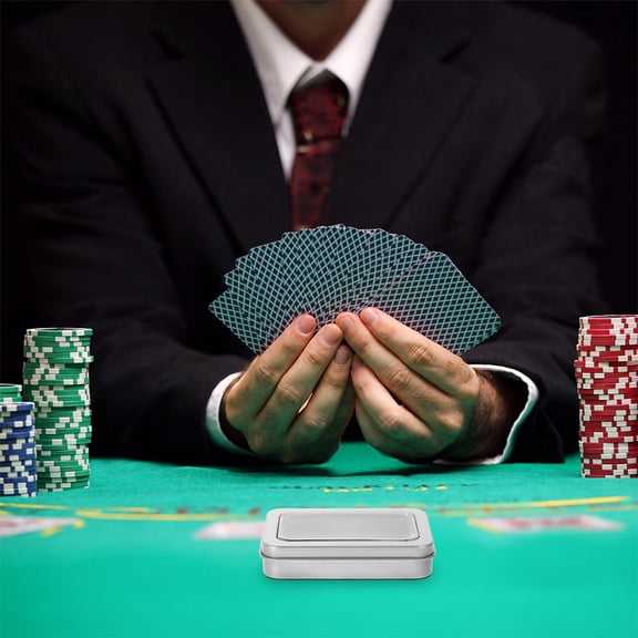 BESTOYARD 4Set Trading Card Storage Case Silver Iron Organization Card Games