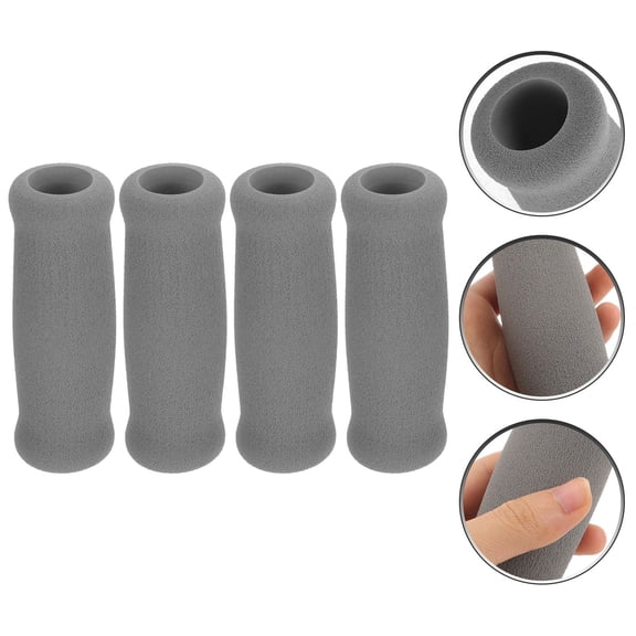 BESTOYARD 4Pcs Grey Nonslip Cane Handle Grip Replacement for Walking Stick Crutch Handles Anti Skid Comfort Grip