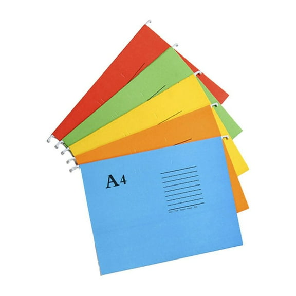 BESTOYARD 5Pcs Hanging File Holder A4 Document Holder Assorted Colors Premium Paper Office Supplies