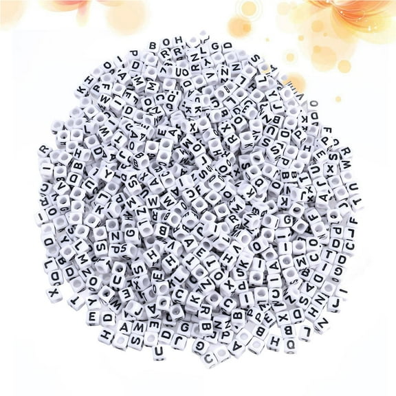 BESTOYARD Cube Letter Beads White Acrylic for Jewelry Making Custom Name Bracelets and Crafts