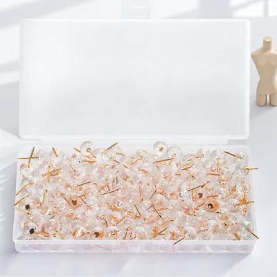 BESTOYARD 50Pcs Small Transparent Push Pins Versatile Desk Accessories for Cork Boards and Map Markers