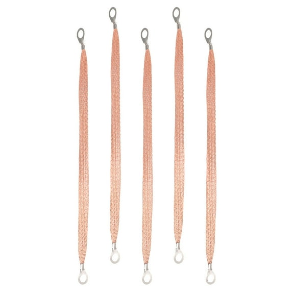 BESTOYARD 5Pcs Universal Automotive Ground Strap Copper Woven Wire Light Brown for Vehicle