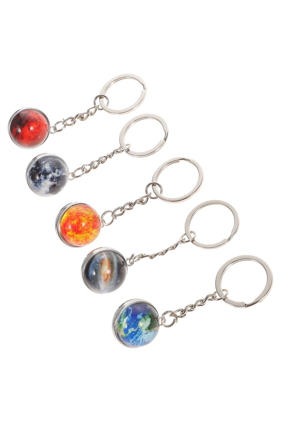 5Pcs Globe Keychains Keychain Ring Metal Sphere for Everyday Use and Item