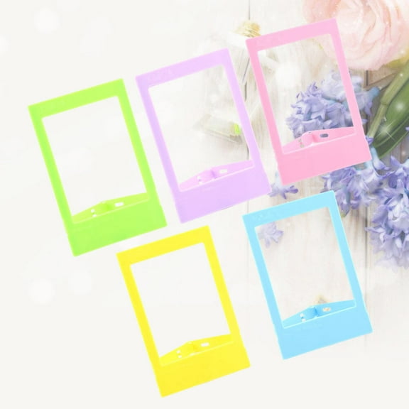 BESTOYARD 5Pcs Mini Metal Photo Frame PVC Photo Protection Decoration for Family Friends