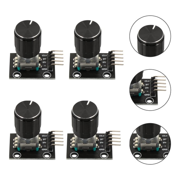 BESTOYARD 5Pcs Rotary Encoder Module with Rotary Knob Black for Digital Potentiometer Control