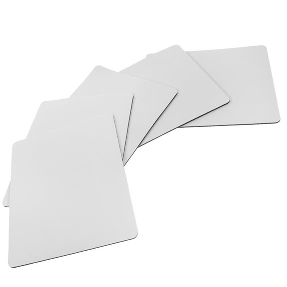 BESTOYARD 5Pcs Sublimation Mouse Pad Blanks White Rubber Non Skid Surface for Computer Office Desk Use