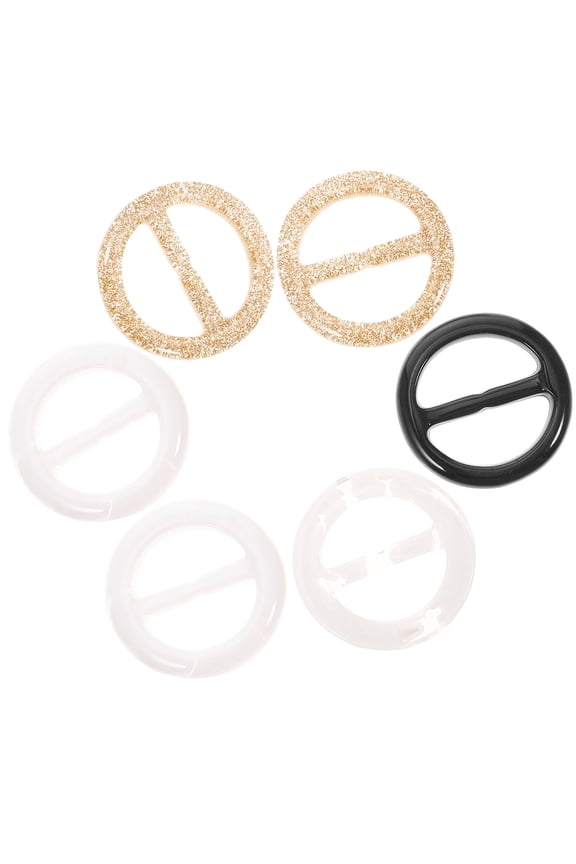 6 Pcs T Shirt Ring Assorted Color Smooth Shiny Appearance Clothing Decoration for Women Family Members