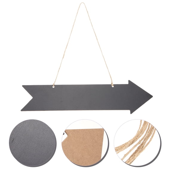 BESTOYARD 6Pcs Black Chalkboard Arrow Signs Double Sided Writable Wooden Direction Signs for Home Decor