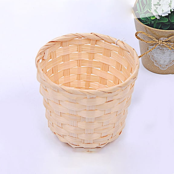 BESTOYARD 6pcs Desk Organizer Baskets Woven Bamboo Storage for Living Room