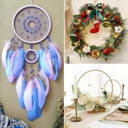 BESTOYARD 8Pcs Dreamcatcher Frame Macrame Hoops Light Brown DIY Crafts Rustic Style Holiday Decor