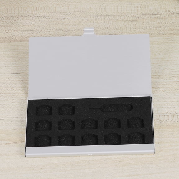 BESTOYARD Mobile Phone Holder Sim Card Organizer Aluminum Silver 1Pcs