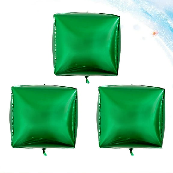 BESTOYARD Cube Foil Balloons Green 3Pcs for Festival and Wedding Party Supplies