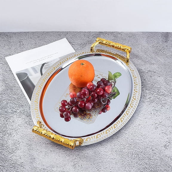 BESTOYARD Decorative Multi Color Metal Fruit Tray for Desktop Serving and Storage