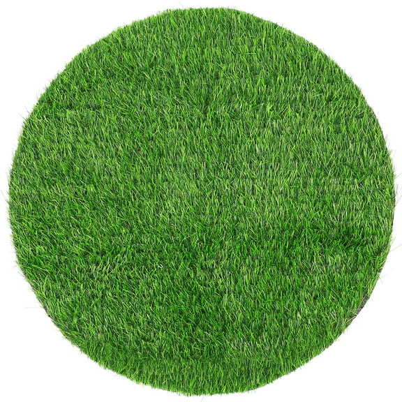 BESTOYARD Artificial Grass Table Mat Green 1Set 19.7In Round Plastic