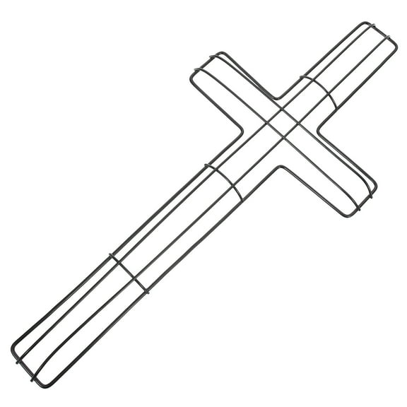 BESTOYARD Cross Shape Wreath Frame Iron Black 1Pack Craft Enthusiasts