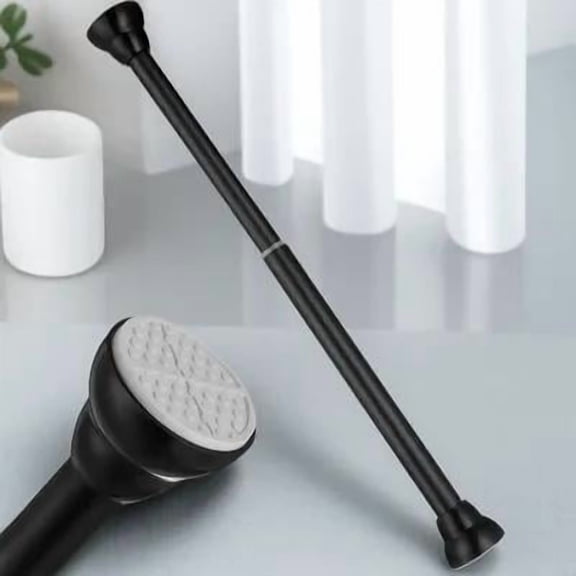 BESTOYARD Extendable Black Stainless Steel Clothes Drying Rod for Home with Easy No Tool Installation