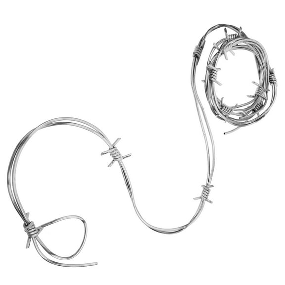 BESTOYARD Fake Rusted Barbed Wire Barbed Wires Decoration Silver 1Set