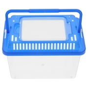 BESTOYARD Desktop Small Fish Tank Mini Fish Tank ABS Blue Portable with Lid 1Pcs