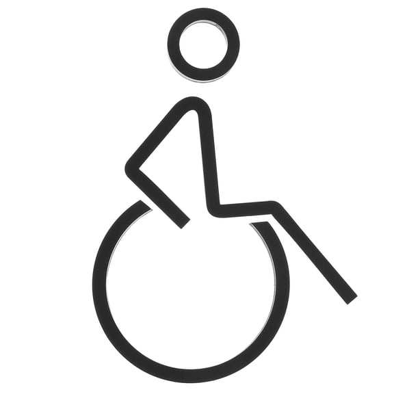 BESTOYARD Easy Install Black Disabled Wheelchair Sign for Accessible Toilet and Restroom
