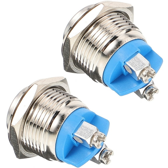 BESTOYARD 2Pcs Doorbell Button Replacement Parts Plated Silver Metal Self Resetting for Home Use