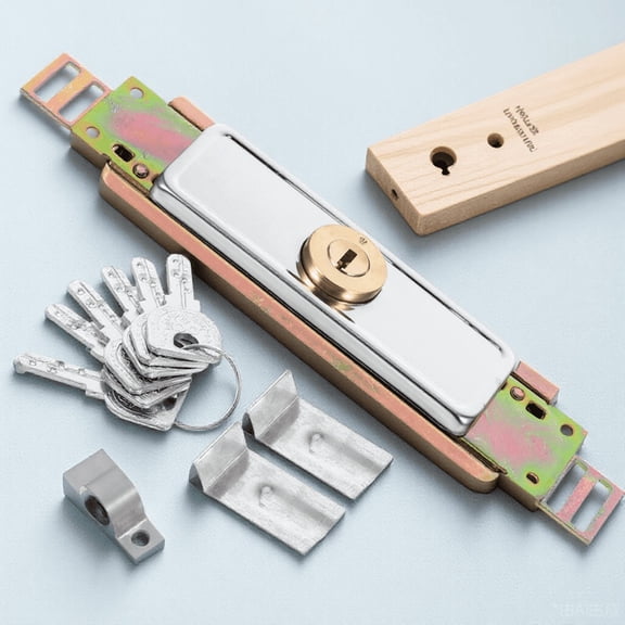 BESTOYARD Security Roller Latch Lock for Garage and Warehouse Doors with Vertical Keyway
