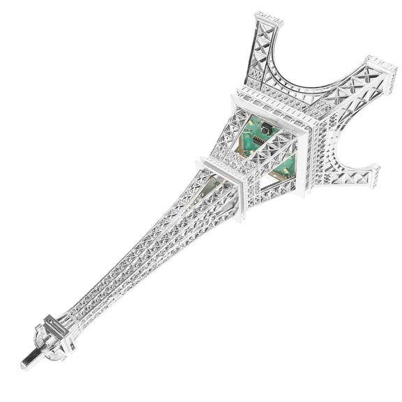 BESTOYARD Eiffel Tower Model Decorative Figurine in Silver Alloy for Home Decor 3.5 Inches Tall