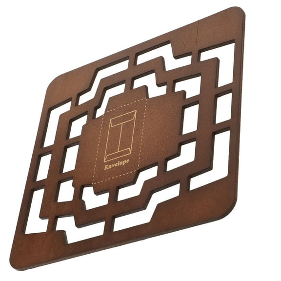 BESTOYARD Vintage Coffee Wood Envelope Template for Letter Writing and Party Invitations