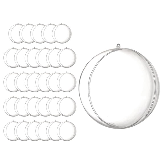 BESTOYARD 30Pcs Clear Fillable Plastic Ornament Balls Hanging Transparent Balls for Home and Party Decor