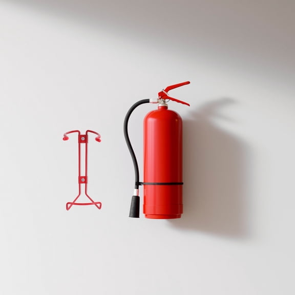 BESTOYARD Heavy Duty Red Iron Fire Extinguisher Wall Bracket for Safe Storage