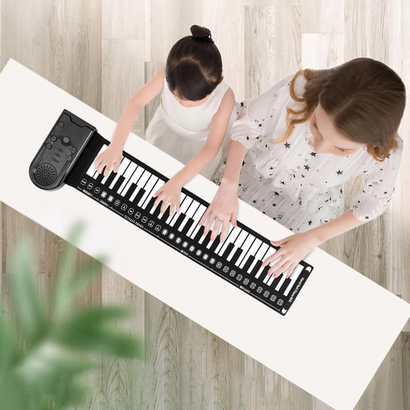 BESTOYARD Portable Digital Piano Keyboard Musical Rollable Keys Black Silicone 1Set