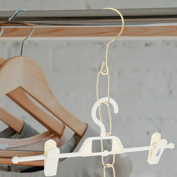 BESTOYARD Golden Iron Hanging Chain with Hooks for Clothes Display Market Shop Decoration