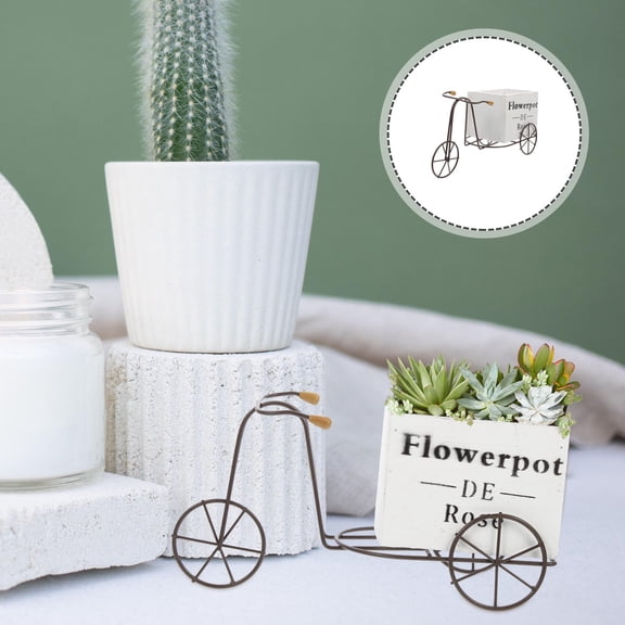 BESTOYARD Rustic Planter Box Decorative Flower Container Wooden White 1 Set