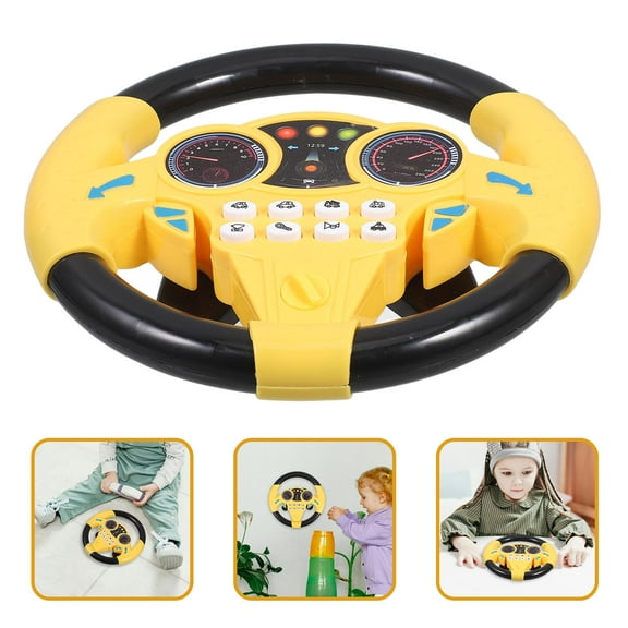 BESTOYARD Car Driving Learning Toy Toy Steering Wheel Yellow 1Set