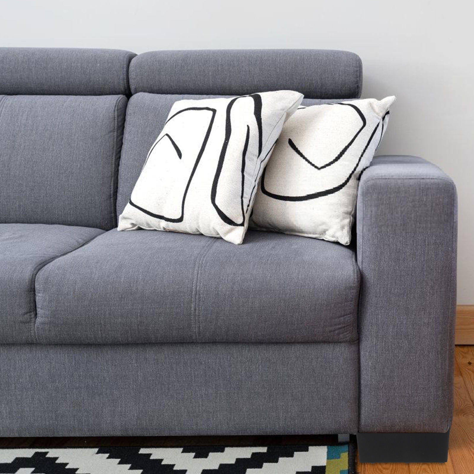 BESTOYARD 4Pcs Plastic Furniture Risers for Bed Sofa Couch Stable Floor  Protectors Black - Walmart.com, image size:1600x1600