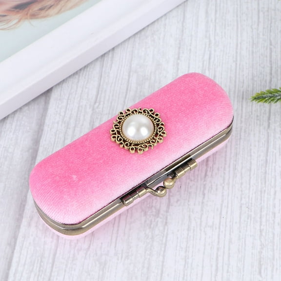 BESTOYARD Lipstick Organizer Bag Pink 1Set Storage For Women Travel